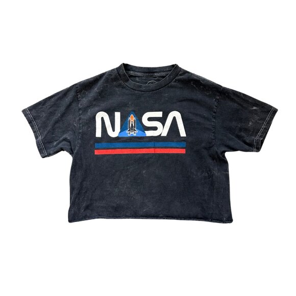 NASA Tops - NASA Gray Cropped T--Shirt Small